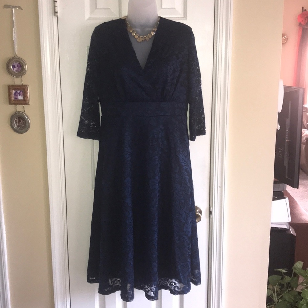 NWT Blue lace with lining dress - Size 10